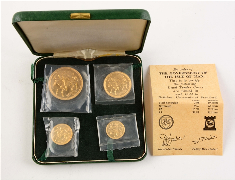 1977 GOLD ISLE OF MAN COIN SET.