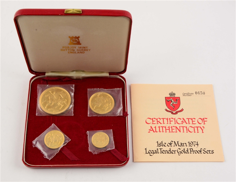 1974 GOLD ISLE OF MAN COIN SET.