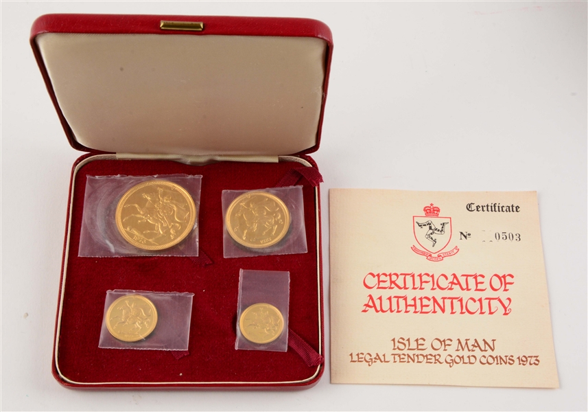 1973 GOLD ISLE OF MAN COIN SET.