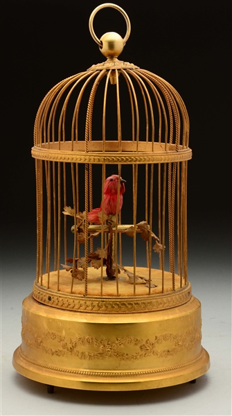A FRENCH MUSICAL BIRDCAGE.