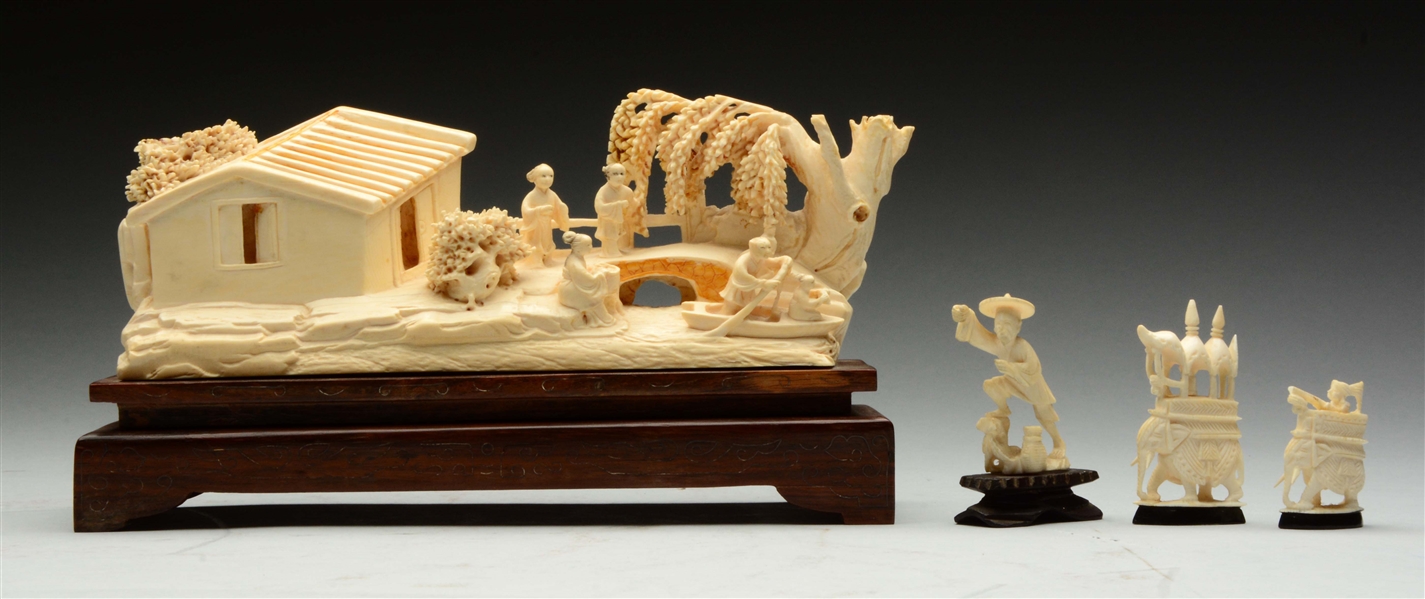 LOT OF 4: IVORY PIECES.