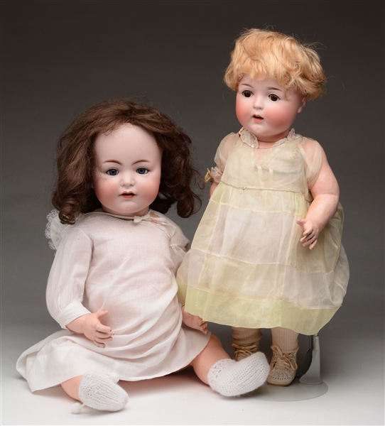 LOT OF 2: LARGE BISQUE HEAD BABIES.