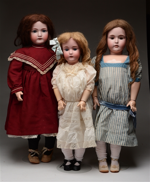 LOT OF 3: LARGE GERMAN OPEN MOUTH CHILDREN.