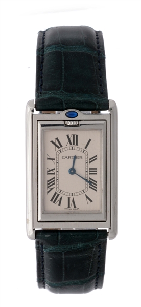 CARTIER STAINLESS STEEL MECANIQUE WRISTWATCH MODEL NUMBER 2390.