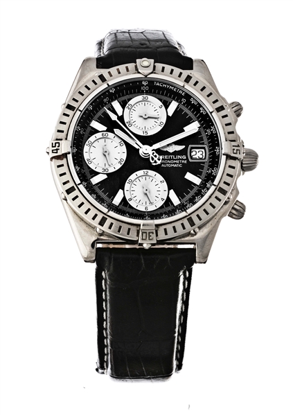 BREITLING STAINLESS STEEL CHRONOMETRE AUTOMATIC CHRONOMAT WRISTWATCH MODEL NUMBER A13352.