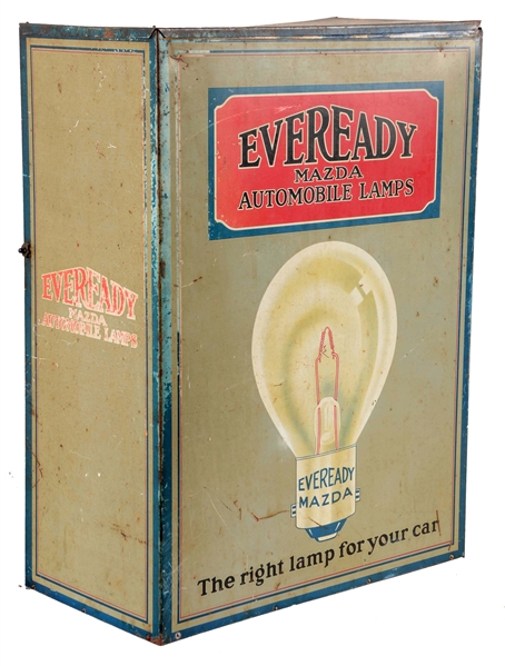 EVEREADY MAZDA LAMPS STORE DISPLAY PARTS CABINET.