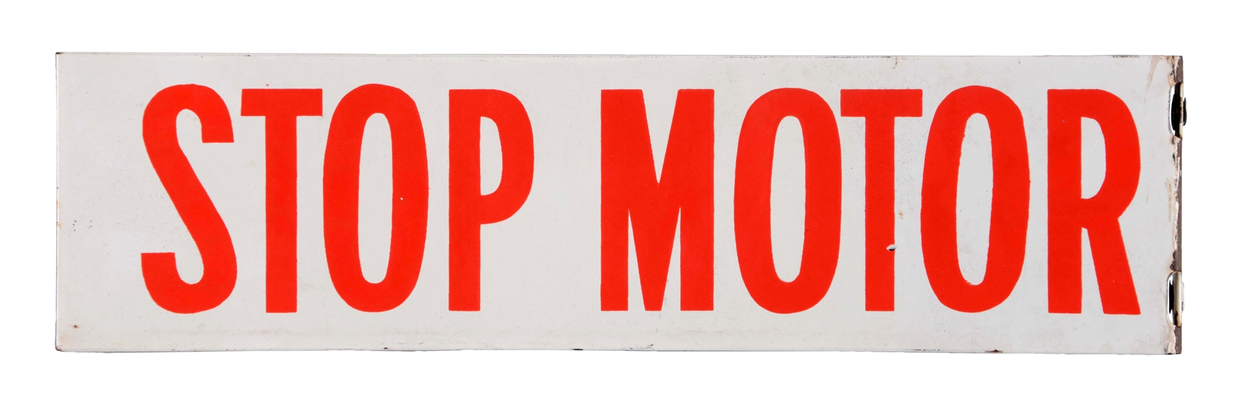 STOP MOTOR PORCELAIN FLANGE SIGN