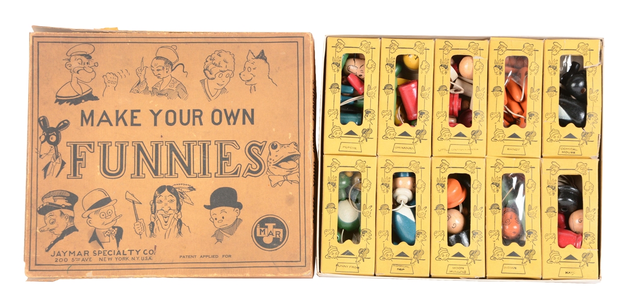 RARE BOXED SET OF JAYMAR MAKE YOUR OWN CHARACTER FIGURES.  