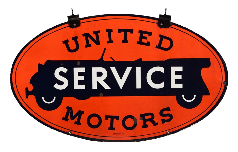 UNITED MOTORS SERVICE PORCELAIN SIGN.