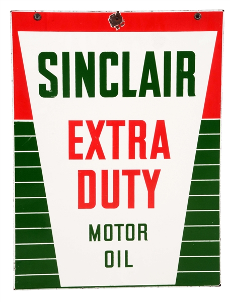 SINCLAIR EXTRA DUTY MOTOR OIL PORCELAIN SIGN.