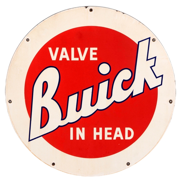 BUICK VALVE IN HEAD PORCELAIN SIGN.