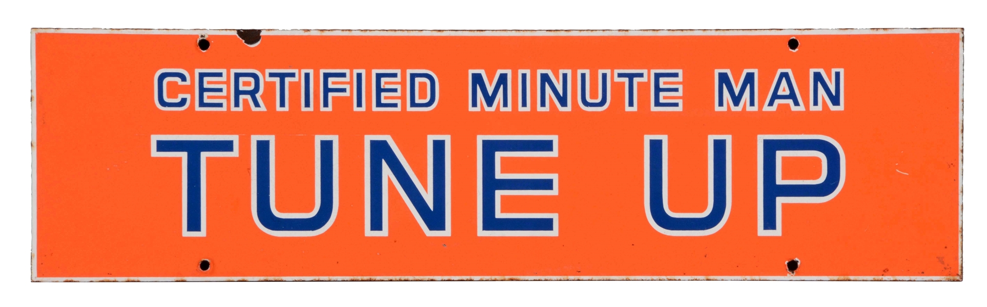 UNION 76 CERTIFIED MINUTE MAN TUNE UP PORCELAIN SIGN.