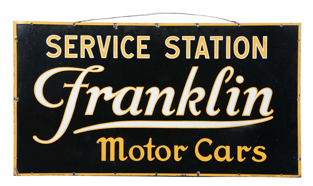 FRANKLIN MOTOR CARS SERVICE STATION PORCELAIN SIGN. 