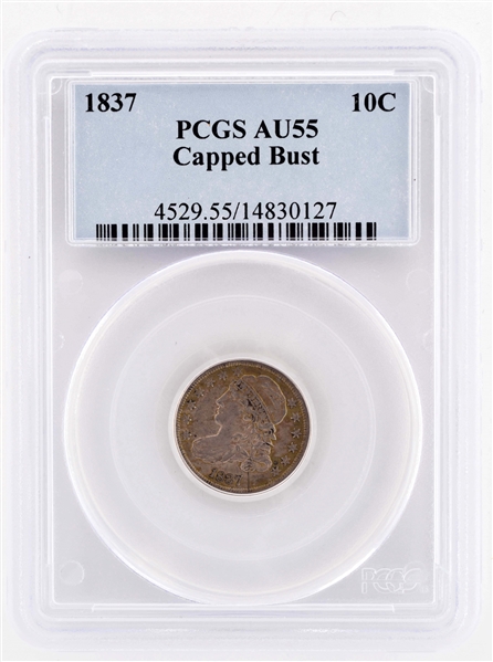 1837 10 CENT CAPPED BUST COIN. 