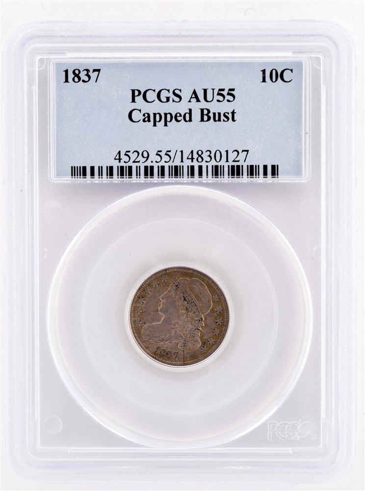 1837 10 CENT CAPPED BUST COIN. 