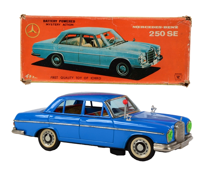 JAPANESE TIN LITHO BATTERY OPERATED MERCEDES-BENZ 250 SE AUTOMOBILE. 