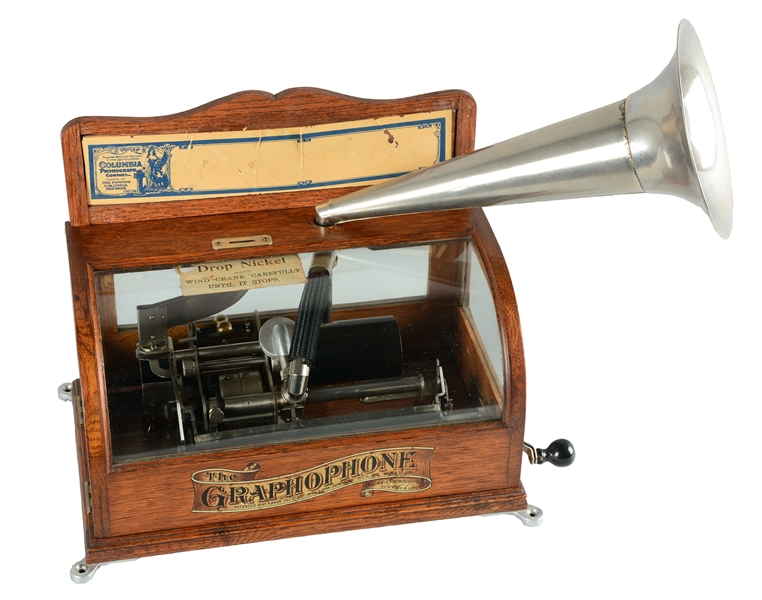 5¢ COLUMBIA PHONOGRAPH TYPE BS GRAPHOPHONE WITH HORN. 
