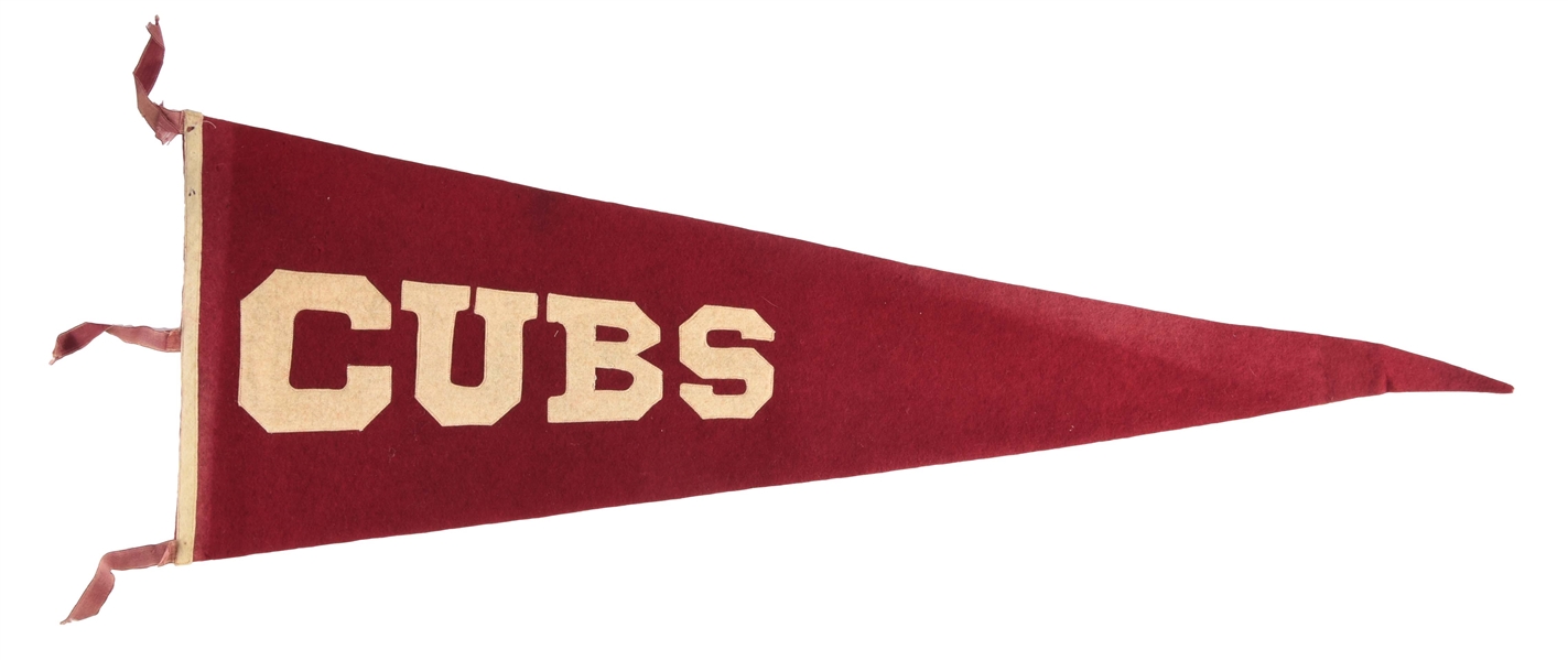 1910S SEWN ON LETTERS CUBS PENNANT. 