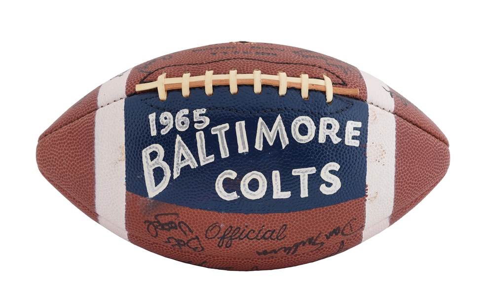 1965 BALTIMORE COLTS TEAM SIGNED FOOTBALL. 