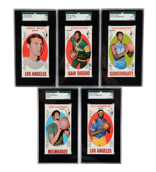1969 BASKETBALL CARD COLLECTION WITH ALCINDOR SGC 80 EX-MT. 