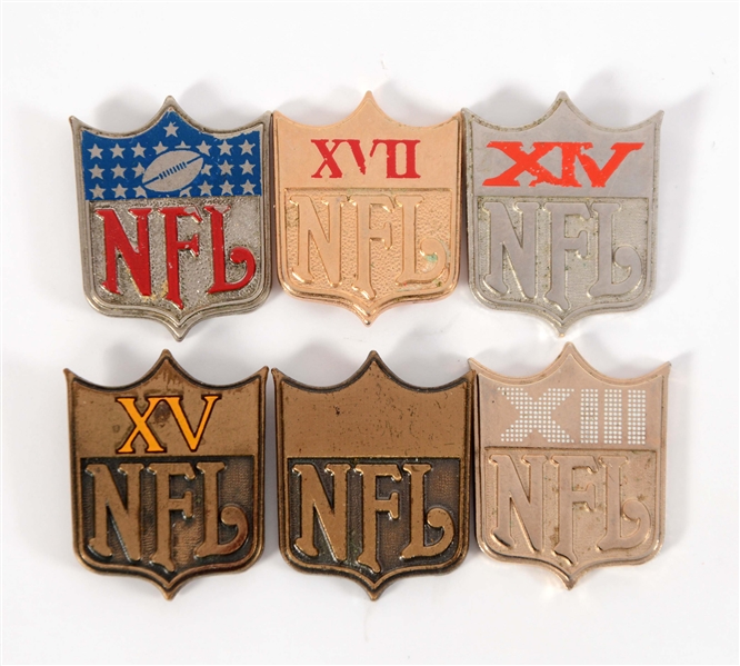 LOT OF 6: EARLY NFL PRESS PINS.