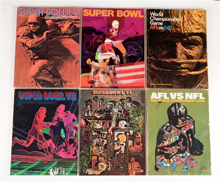 LOT OF 6: WORLD CHAMPIONSHIP AND SUPER BOWL PROGRAMS.
