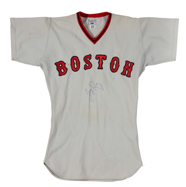 1978 JERRY REMY GAME USED RED SOX ROAD JERSEY.