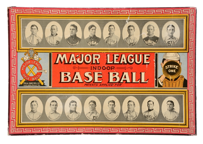 MAJOR LEAGUE INDOOR  BASEBALL GAME LID WITH HONUS WAGNER & TY COBB.