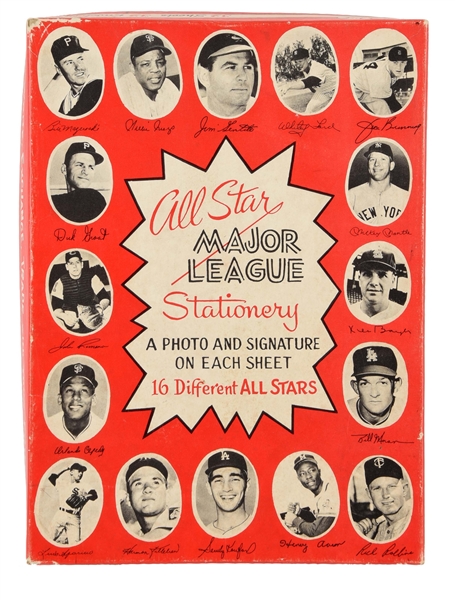 EARLY 1960S ALL STAR MAJOR LEAGUE STATIONERY IN ORIGINAL BOX. 