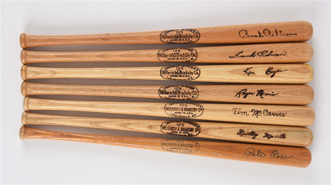 1960S LOUISVILLE SLUGGER MINI BAT COLLECTION WITH PACKAGING
