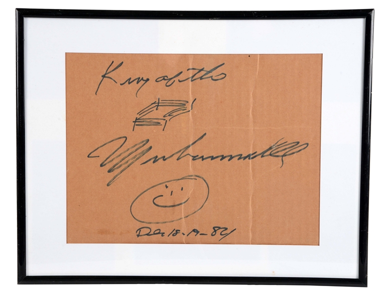 LARGE MUHAMMAD ALI SIGNED KING OF THE RING DRAWING.