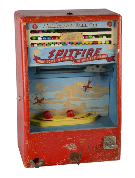 1¢ SCIENTIFIC MACHINE CORP. SPITFIRE COUNTERTOP ARCADE GAME. 