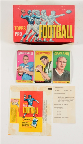 1965 TOPPS FOOTBALL ARCHIVE COLLECTION WITH JOE NAMATH ROOKIE.