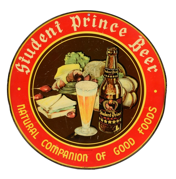 TIN STUDENT PRINCE BEER ADVERTISING SIGN. 
