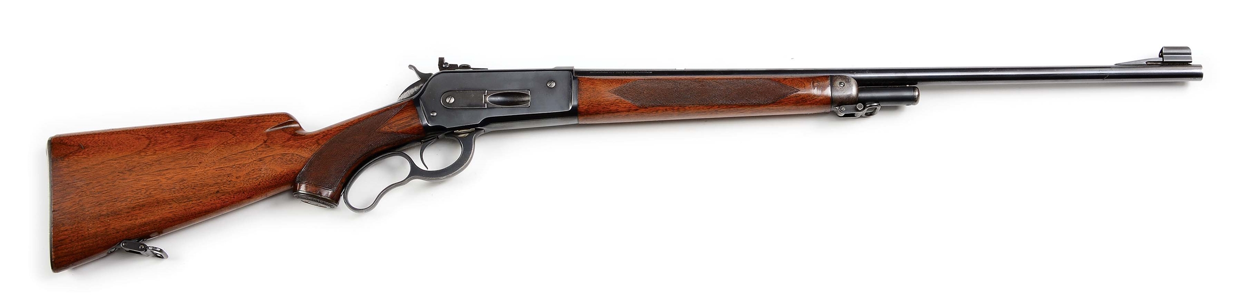 (C) PRE-WAR WINCHESTER MODEL 71 DELUXE LEVER ACTION RIFLE (1936).