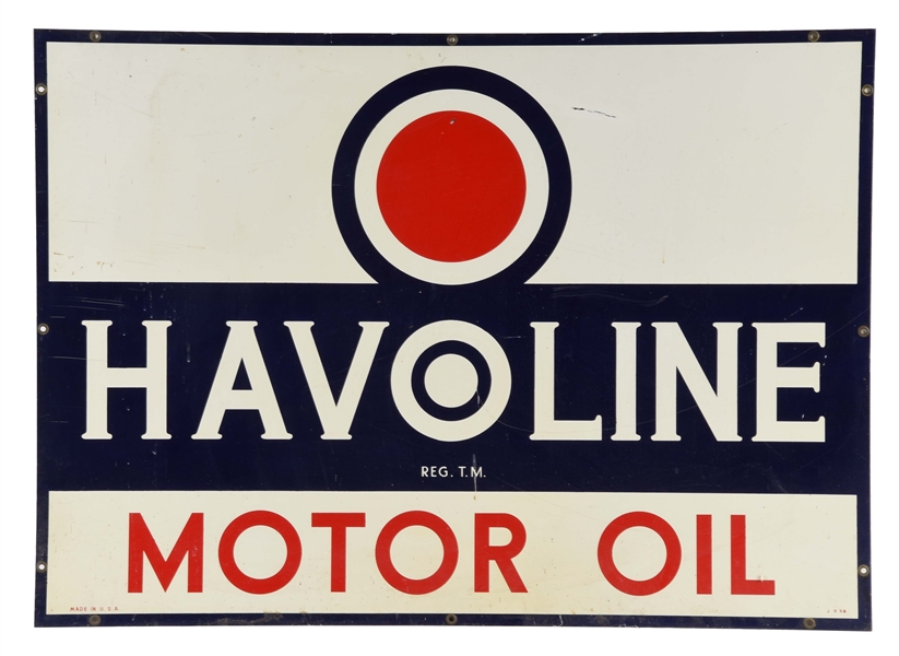 HAVOLINE MOTOR OIL TIN SIGN.