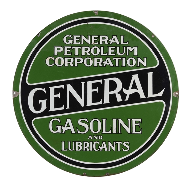 GENERAL PETROLEUM GASOLINE & LUBRICANTS PORCELAIN SIGN.
