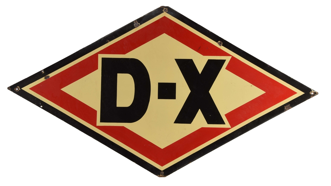 DX GASOLINE & MOTOR OIL PORCELAIN SIGN.