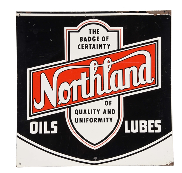 NORTHLAND MOTOR OIL & LUBRICATION TIN SIGN