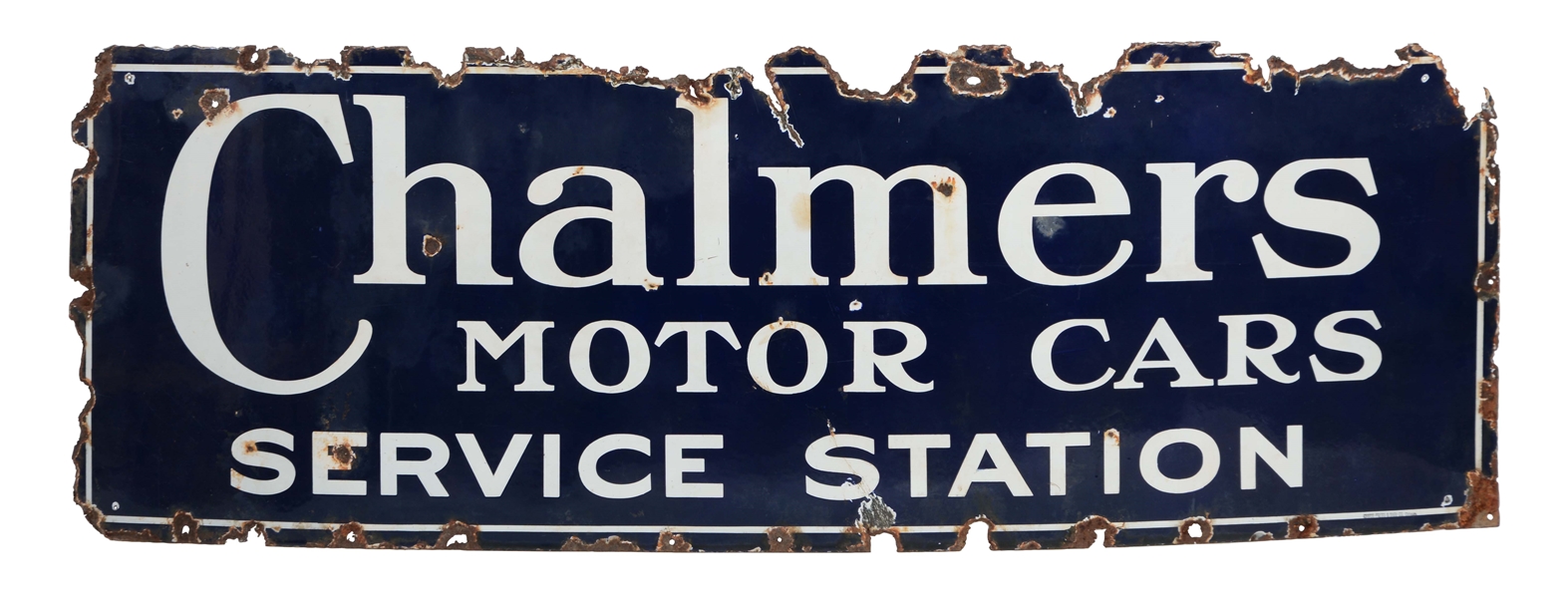 CHALMERS MOTOR CARS AUTHORIZED SERVICE STATION PORCELAIN SIGN. 