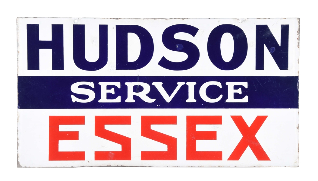 HUDSON & ESSEX SERVICE PORCELAIN SIGN. 