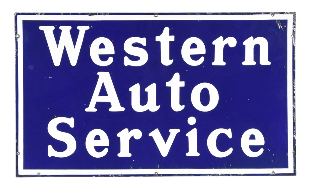 WESTERN AUTO SERVICE PORCELAIN SIGN.