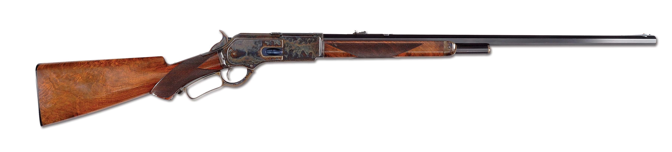 (A) FANTASTIC FACTORY DOCUMENTED WINCHESTER MODEL 1876 DELUXE .50 CALIBER RIFLE (1886).