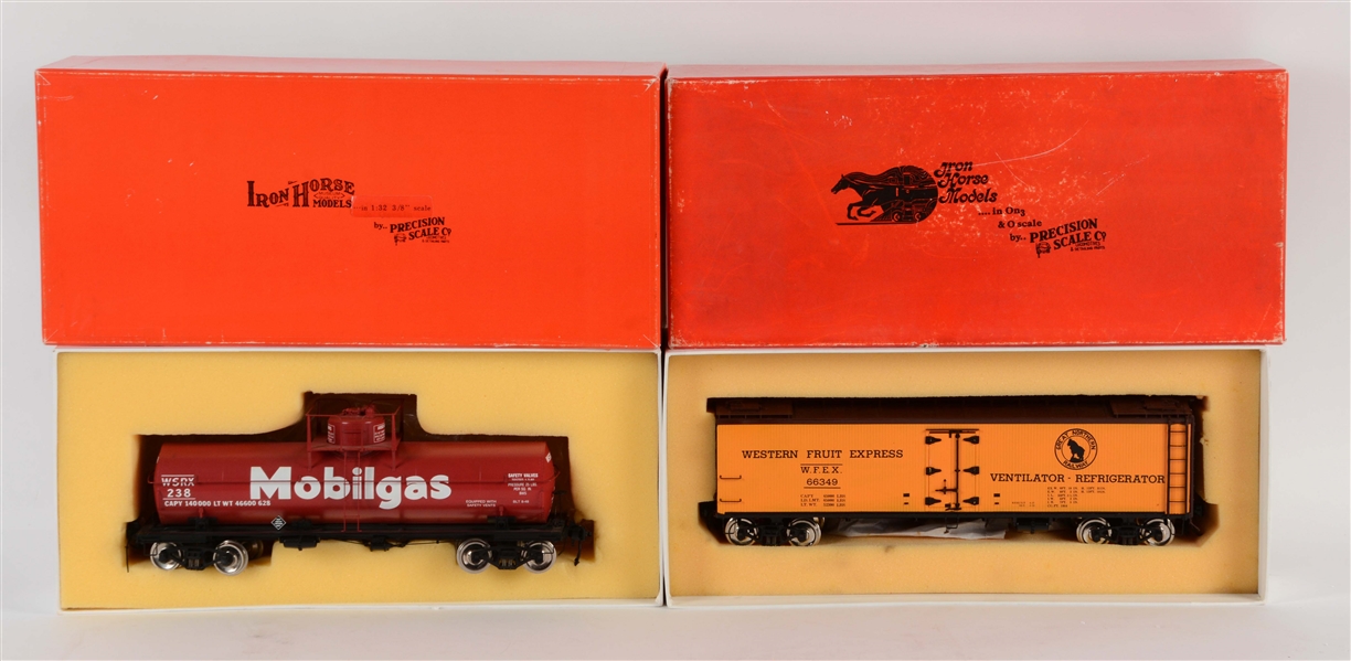 LOT OF 2: PRECISION SCALE TRAIN CARS IN BOXES.