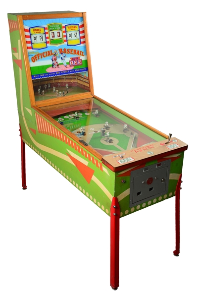 25¢ WILLIAMS DELUXE OFFICIAL BASEBALL PINBALL MACHINE.