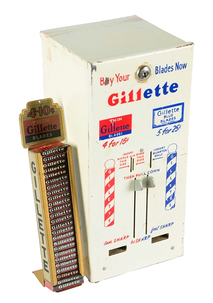 LOT OF 2: GILLETTE BLADES VENDOR AND STORE DISPLAY. 