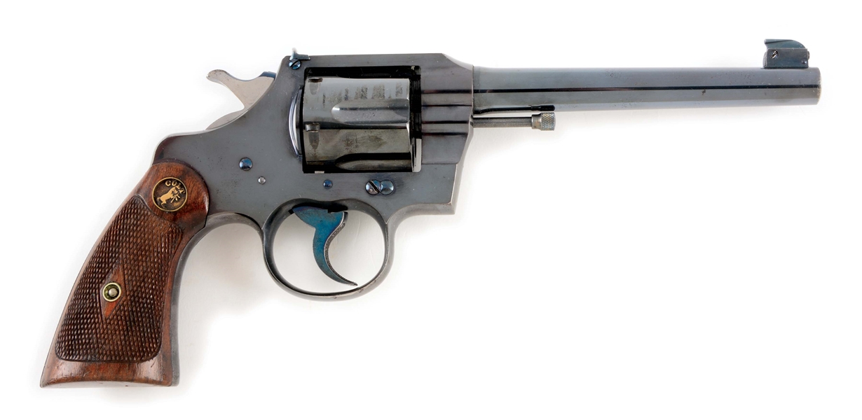 (C) NEAR NEW HIGH POLISH COLT OFFICERS MODEL TARGET DOUBLE ACTION REVOLVER (1912).