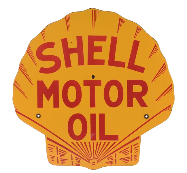 SHELL MOTOR OIL PORCELAIN OIL RACK SIGN.