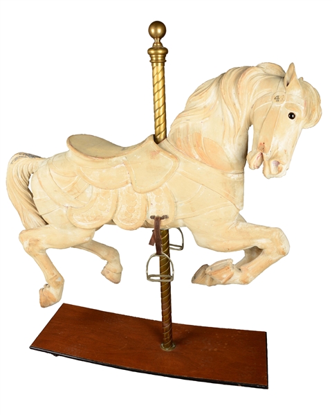 CARVED WOODEN CAROUSEL HORSE. 