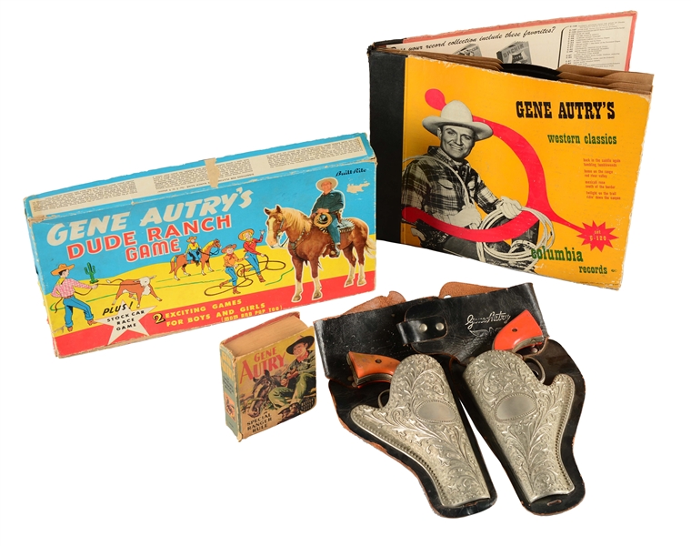 LOT OF 4: GENE AUTRY CHILDRENS TOYS. 